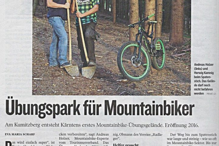 Kleine Zeitung: Übungspark für Mountainbiker