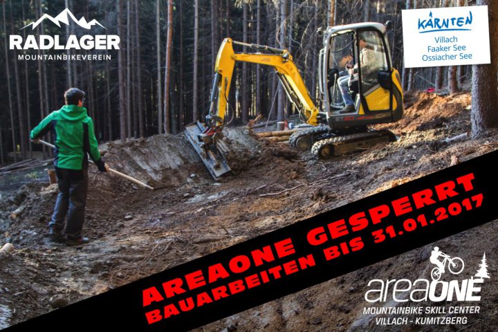 Areaone gesperrt aufgrund Bauarbeiten im Jänner 2017