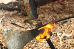 blue trail is on fire